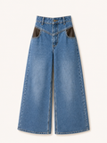 V-Panel Wide Leg Jeans