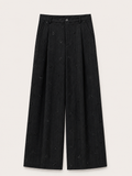 Midnight Pinstripe Wide-Leg Trousers
