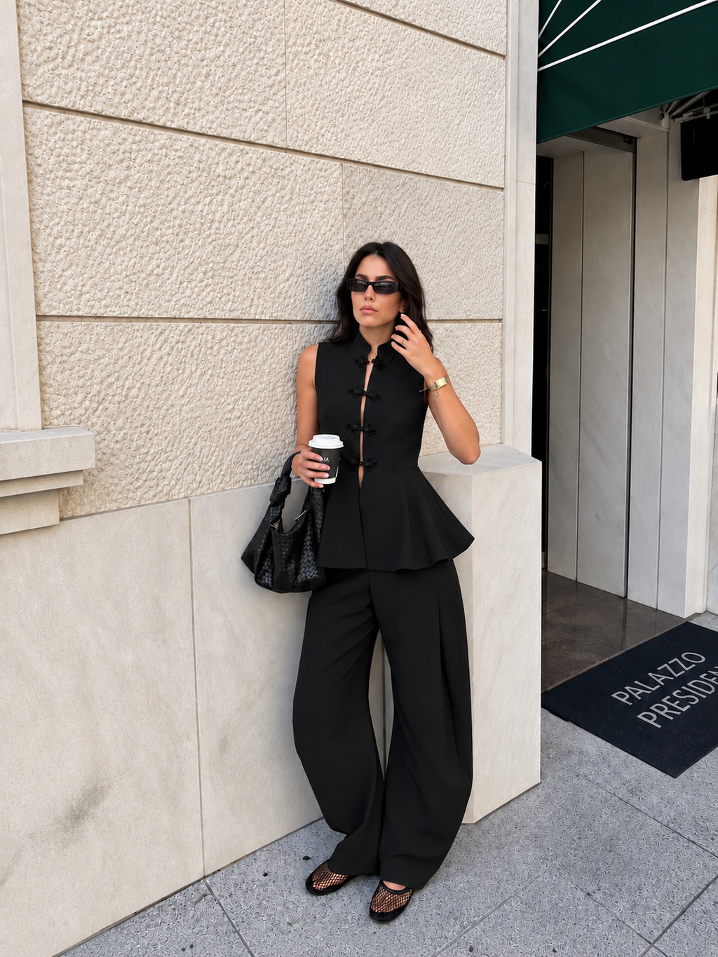 Midnight Chinese-Collar Top