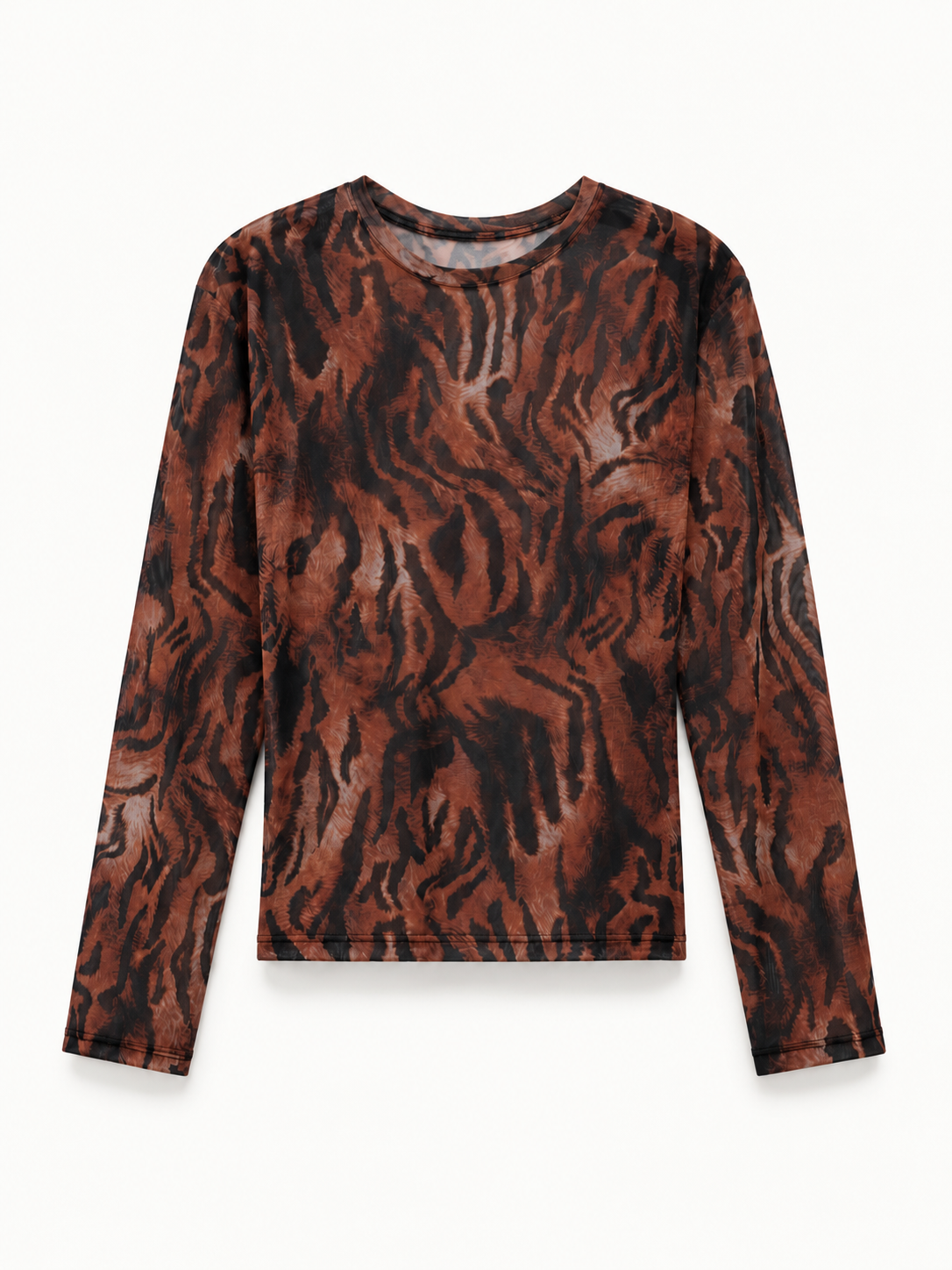 Tiger Print Mesh Top