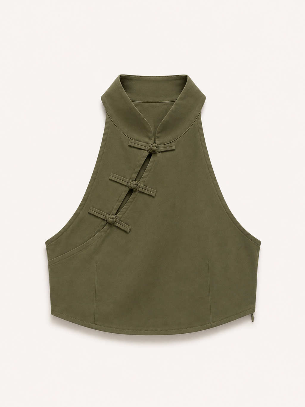 Olive Mandarin Knot Top