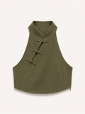 Olive Mandarin Knot Top