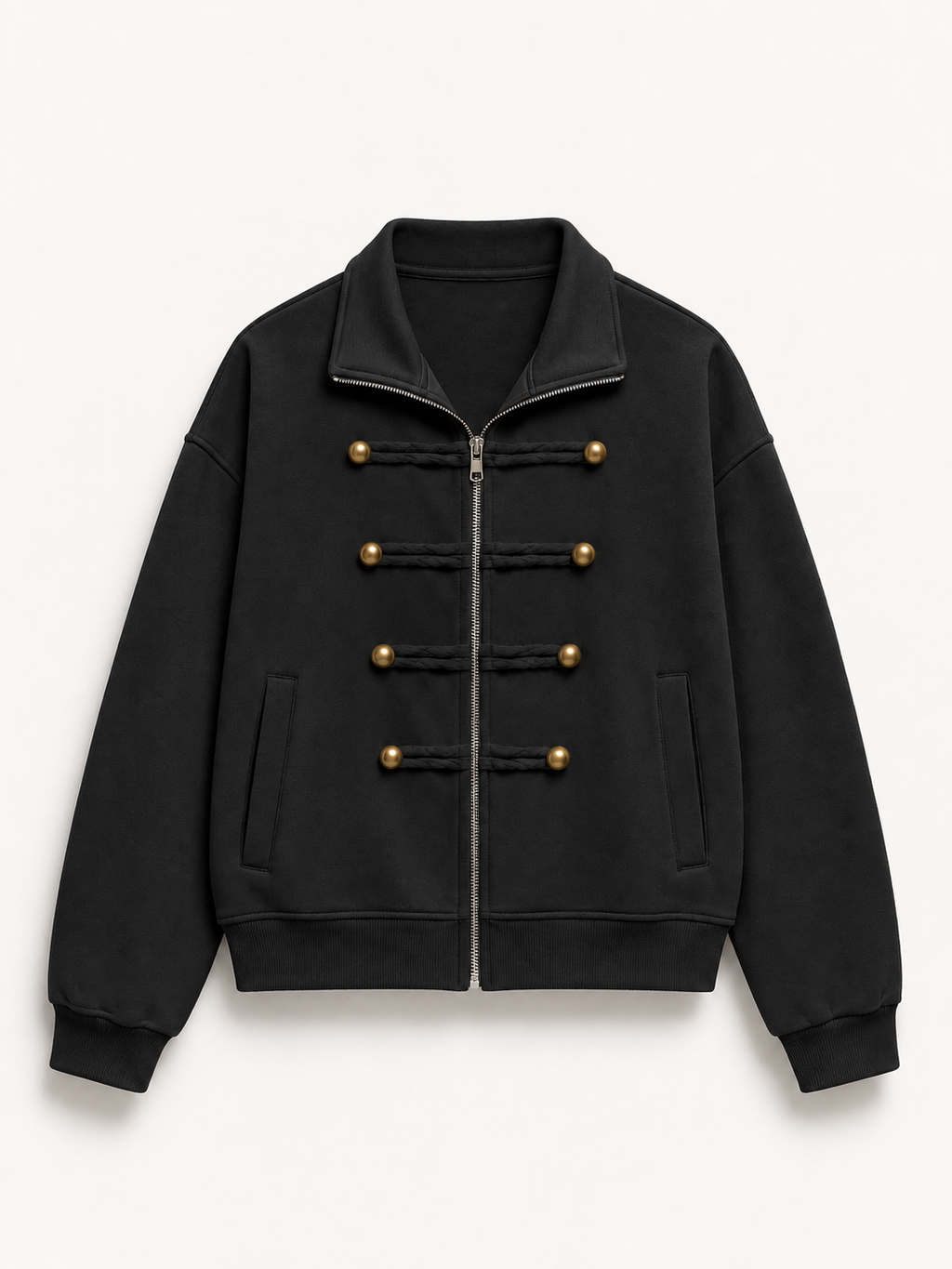 Black Utility Bomber Jacket
