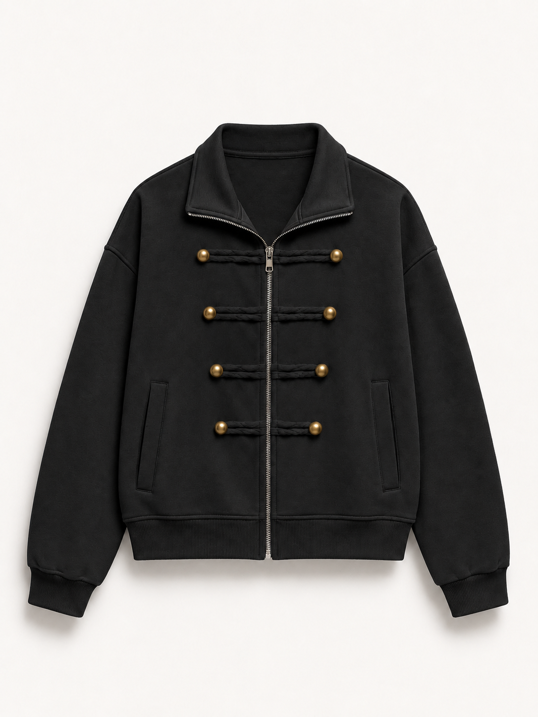 Black Utility Bomber Jacket