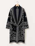 Long Paisley Fringe Wrap Coat