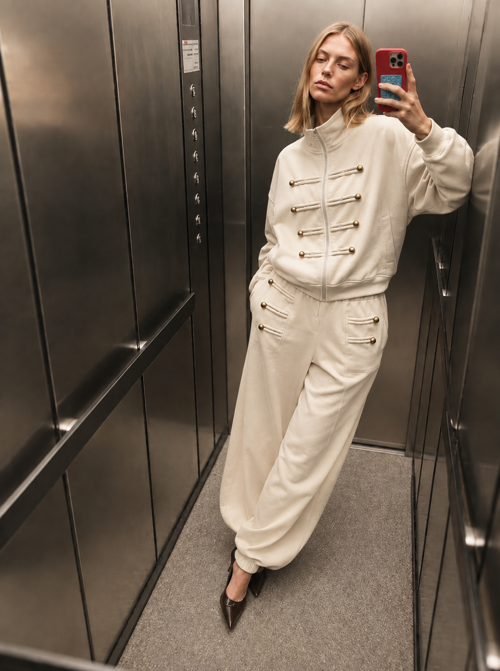 Ivory Utility Bomber Jacket