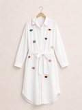 All Eyes on You White Shirt Dress