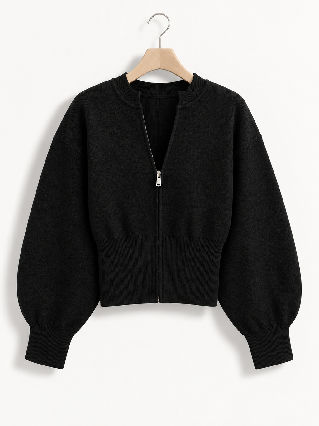 The Noir Zip-Up Knit