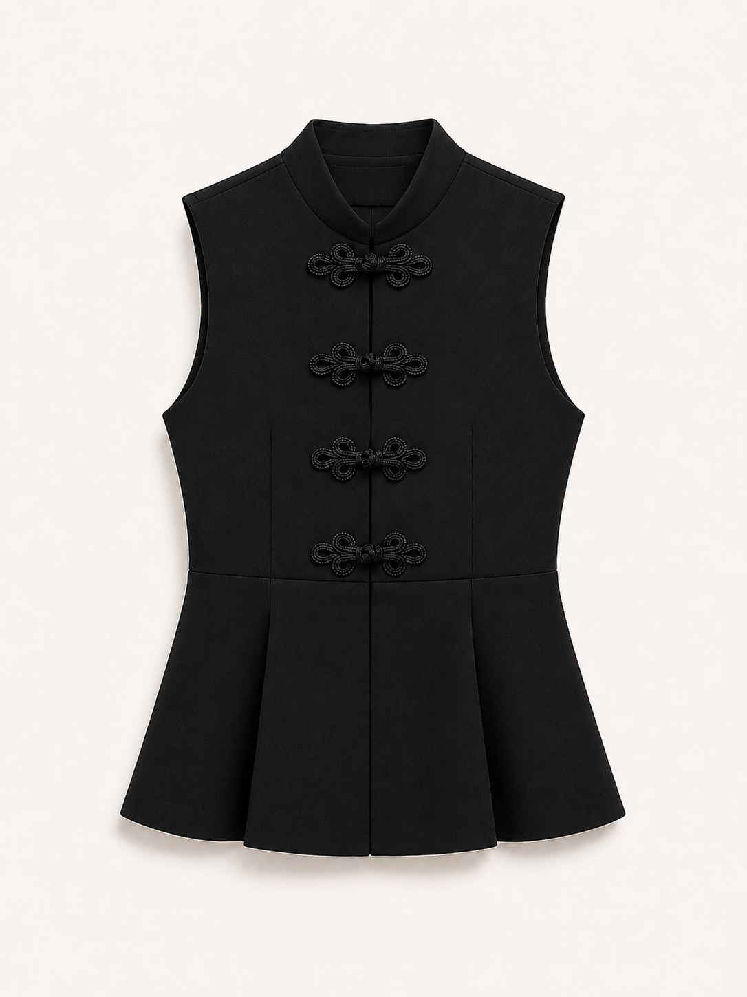 Midnight Chinese-Collar Top