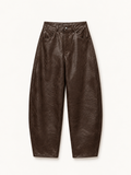 Brown Leather Balloon Pants