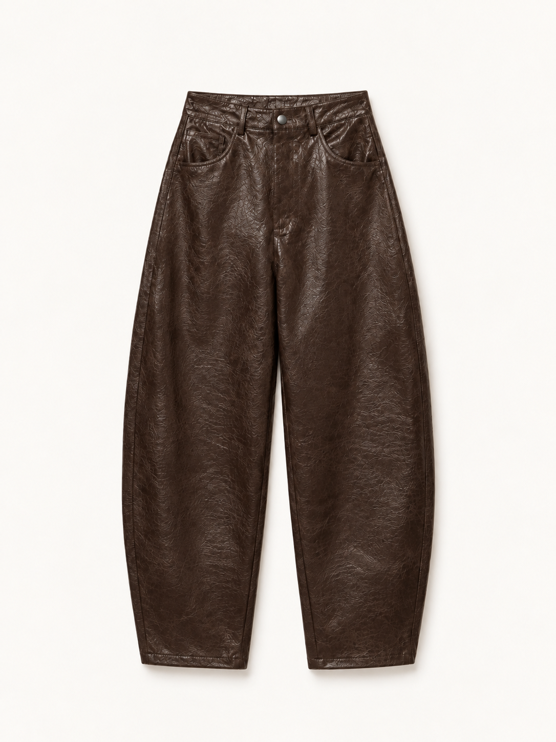 Brown Leather Balloon Pants