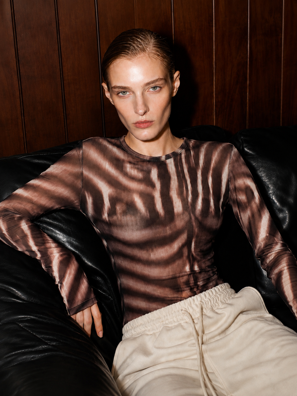 Zebra Print Mesh Bodysuit