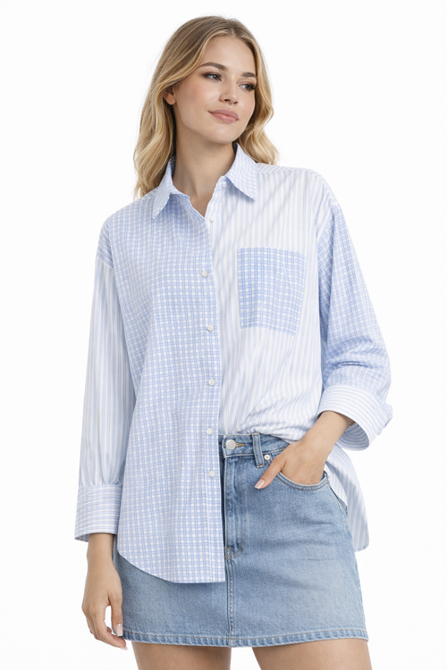 Blue Mix Stripe Shirt