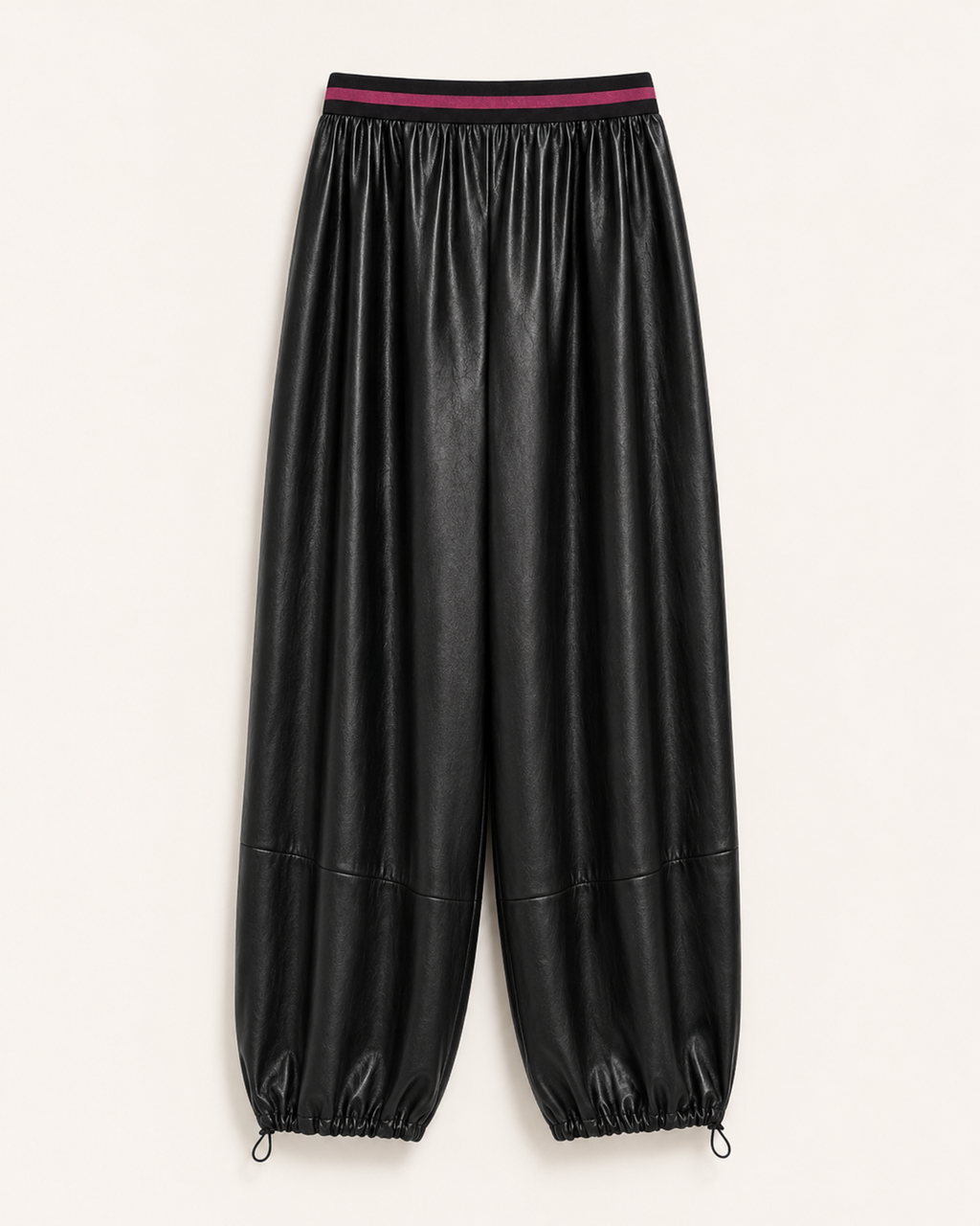 Noir Balloon Faux-Leather Pants