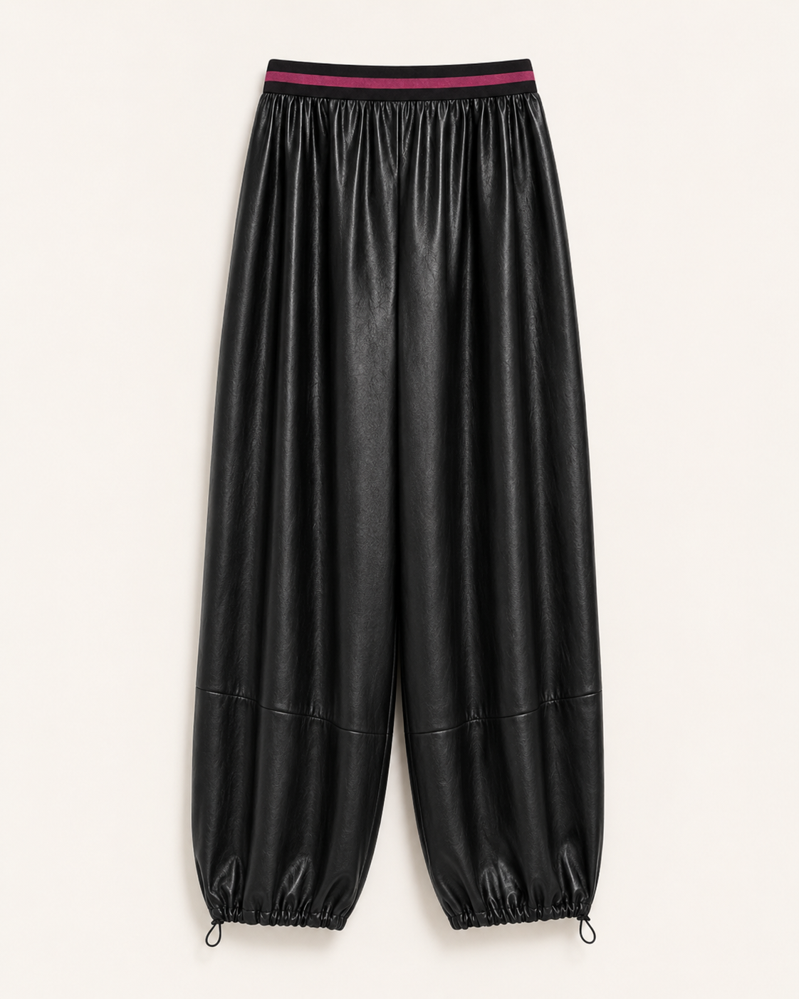Noir Balloon Faux-Leather Pants
