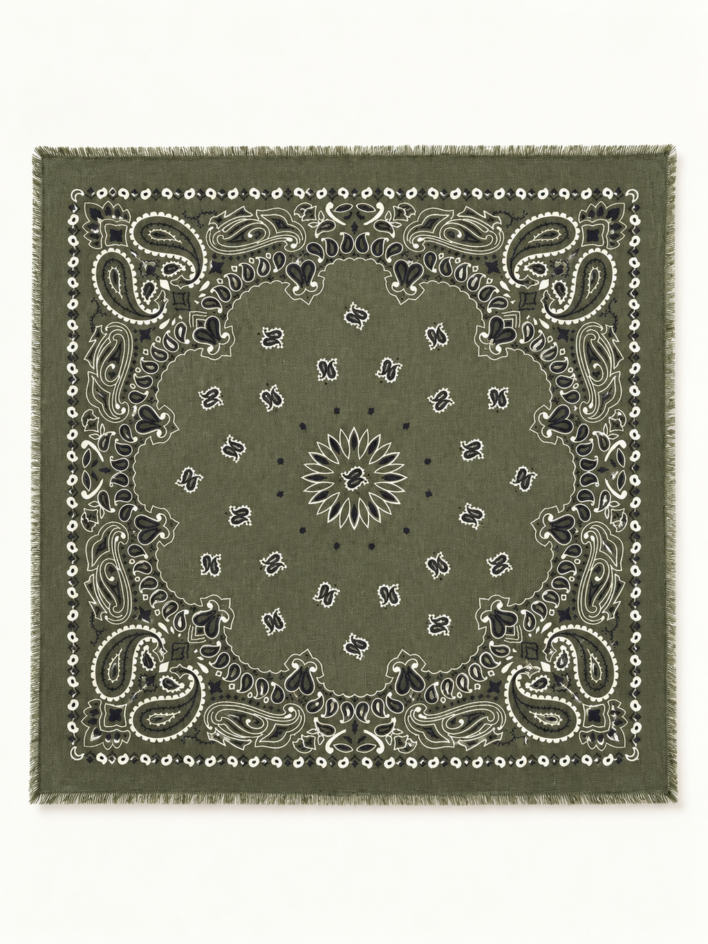Bandana Print Fringe Shawl