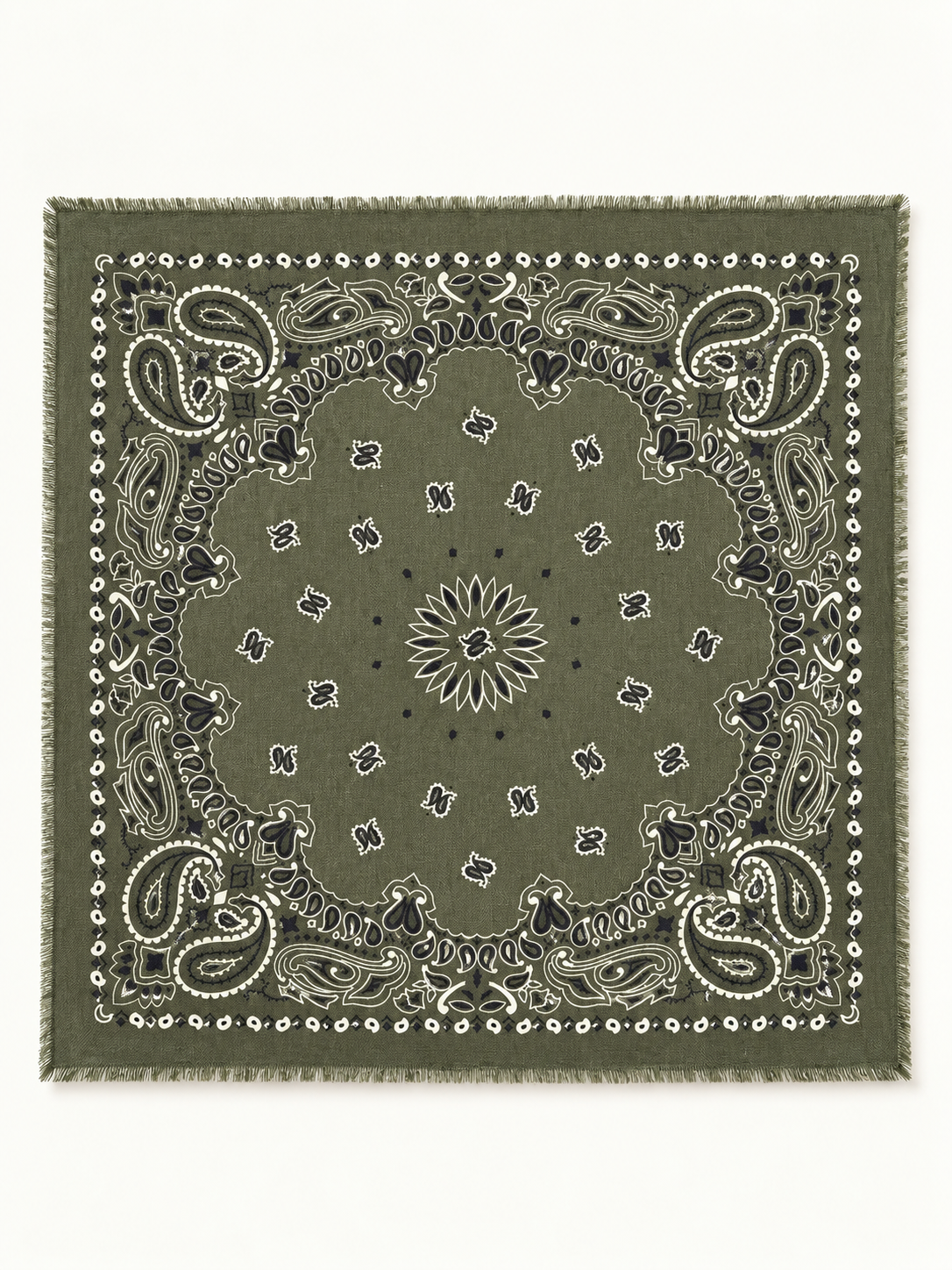 Bandana Print Fringe Shawl