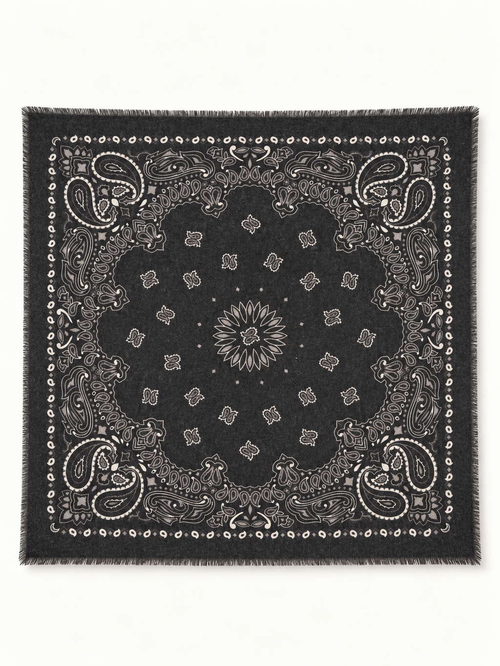 Bandana Print Fringe Shawl
