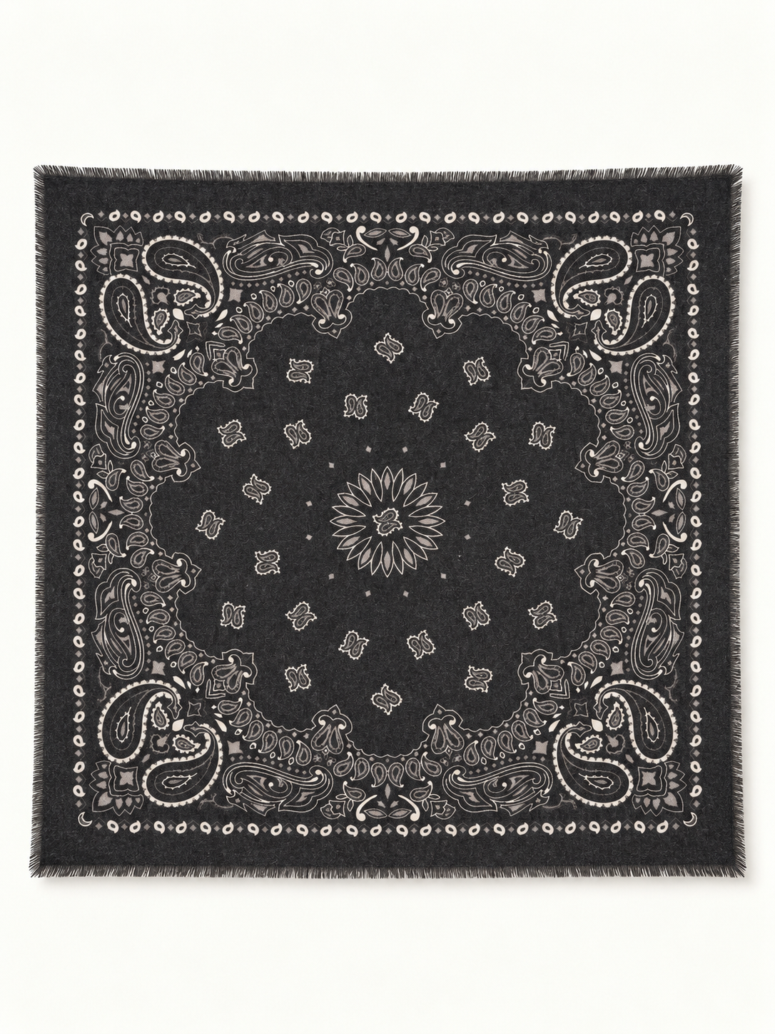 Bandana Print Fringe Shawl