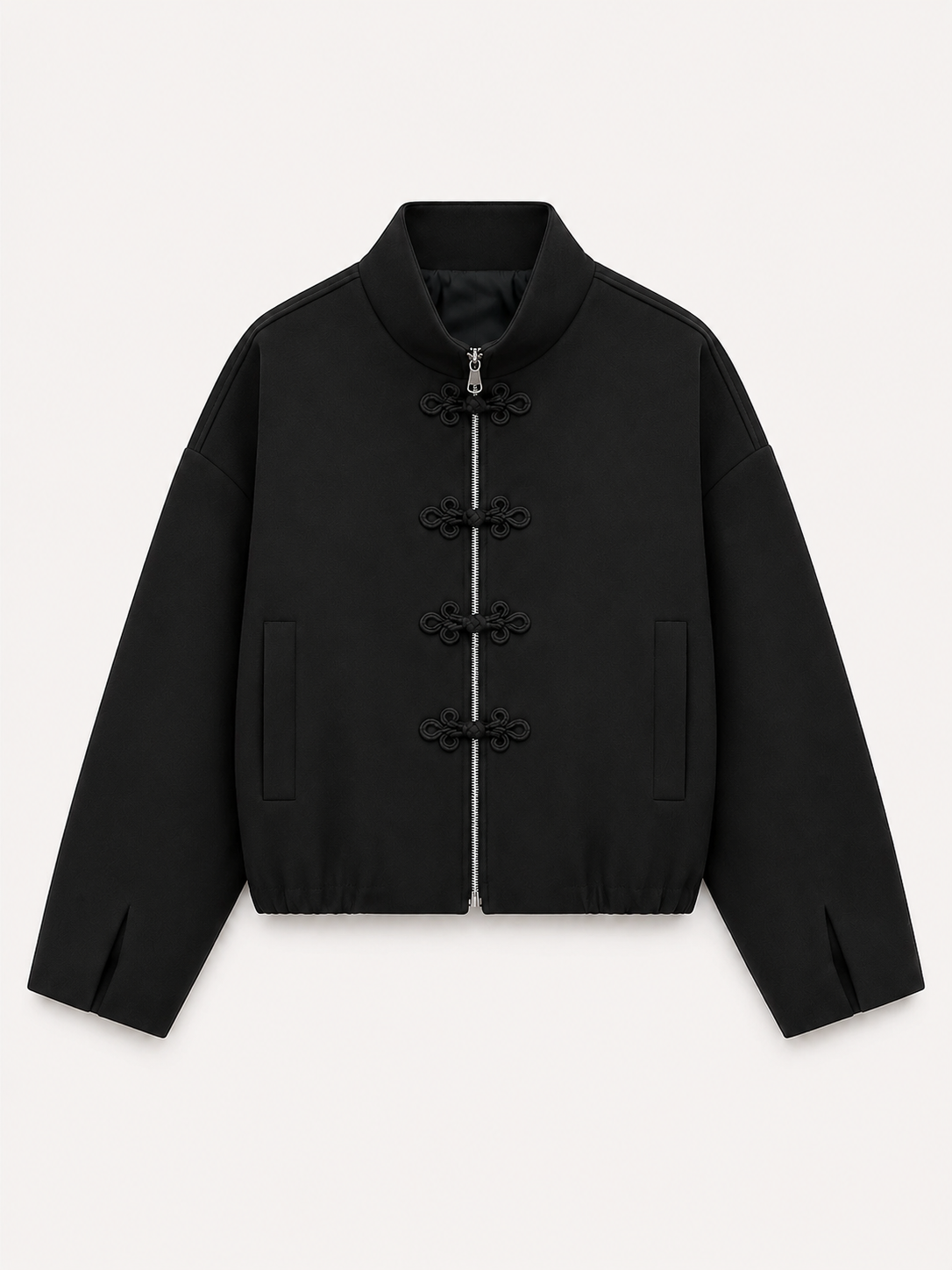 Midnight Chinese-Style Zip-Up Jacket