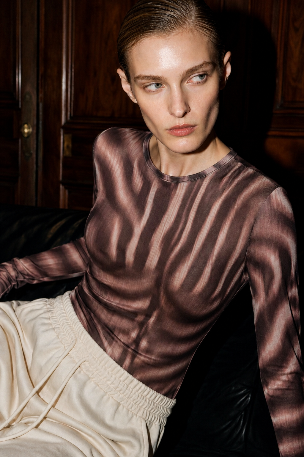 Zebra Print Mesh Bodysuit