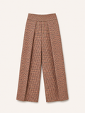 Checked Wide-Leg Trousers