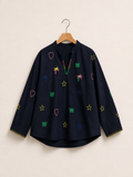 Tropical Embroidery blouse