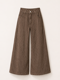 Pinstripe Wide-Leg Pants
