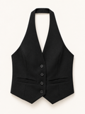 The Noir Tailored Halter Vest