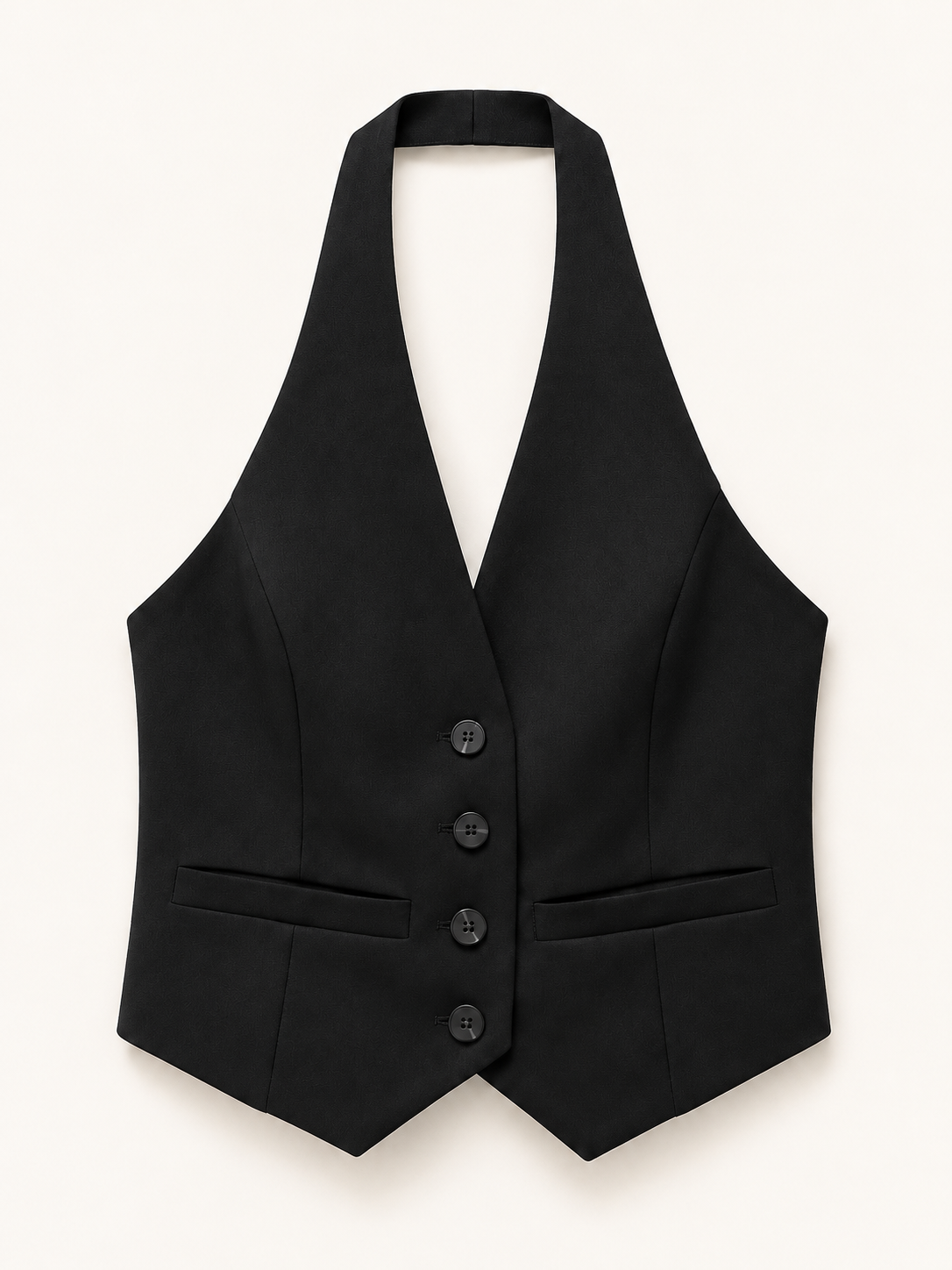 The Noir Tailored Halter Vest