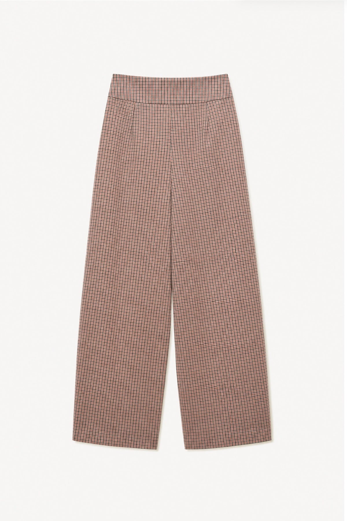 Checked Wide-Leg Trousers