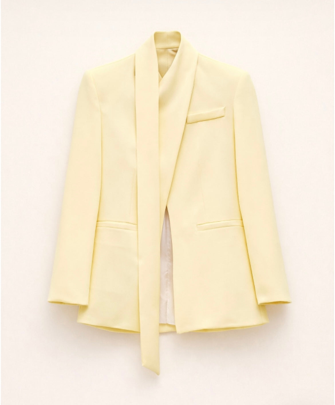 Minimalist Cut-Out Butter Yellow Blazer