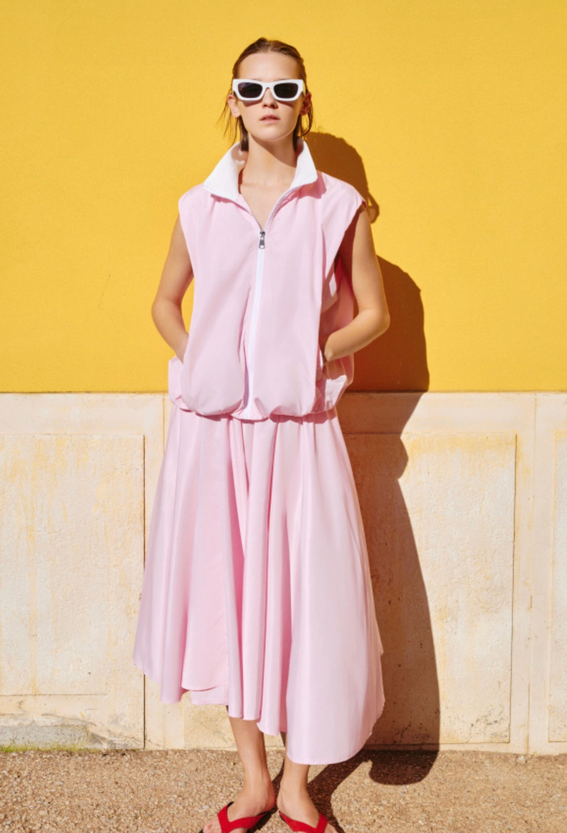 Blush Pink Lightweight Zip Vest