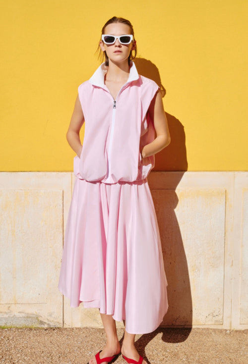 Blush Pink Lightweight Zip Vest